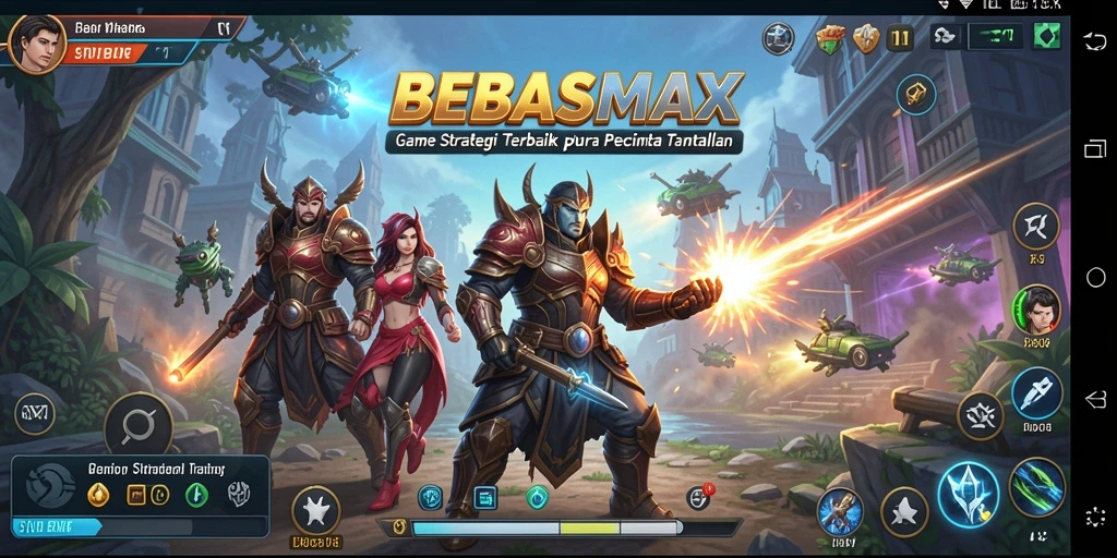 Tangkapan layar gameplay BEBASMAX dengan aksi strategi menarik.