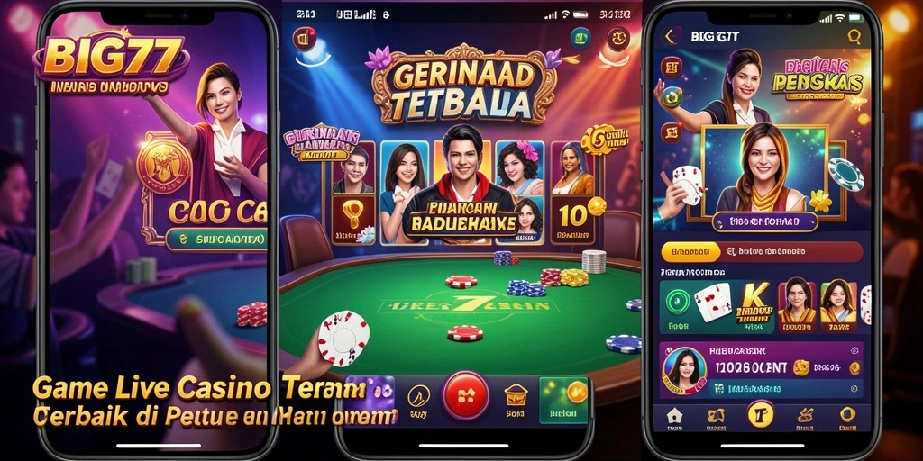 Tampilan gameplay Live Casino yang menarik dan interaktif di BIG77.