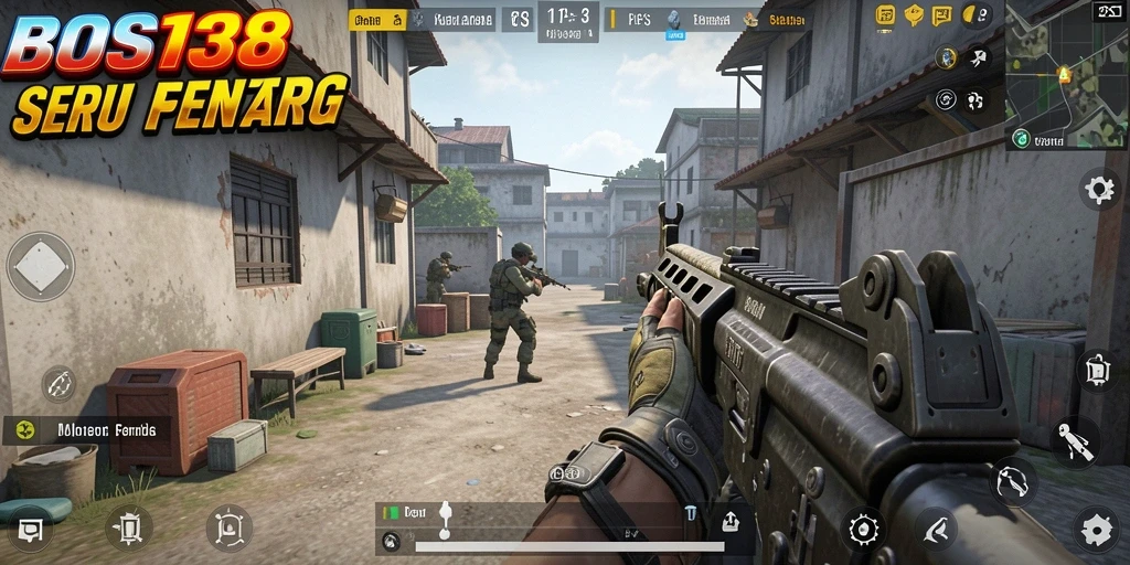 Screenshot dari gameplay seru di BOS138 yang menampilkan aksi tembak-menembak.