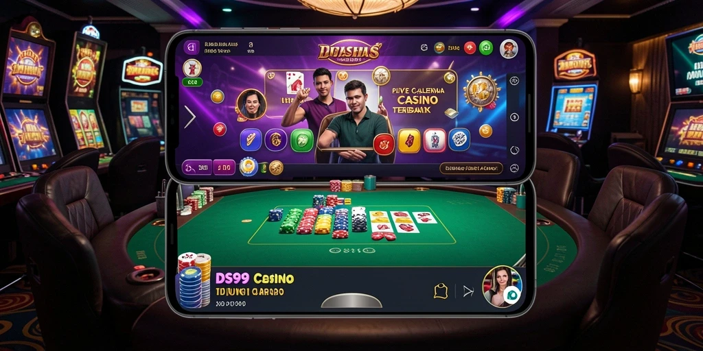 Screenshot gameplay DS99 yang menggambarkan keseruan Live Casino.