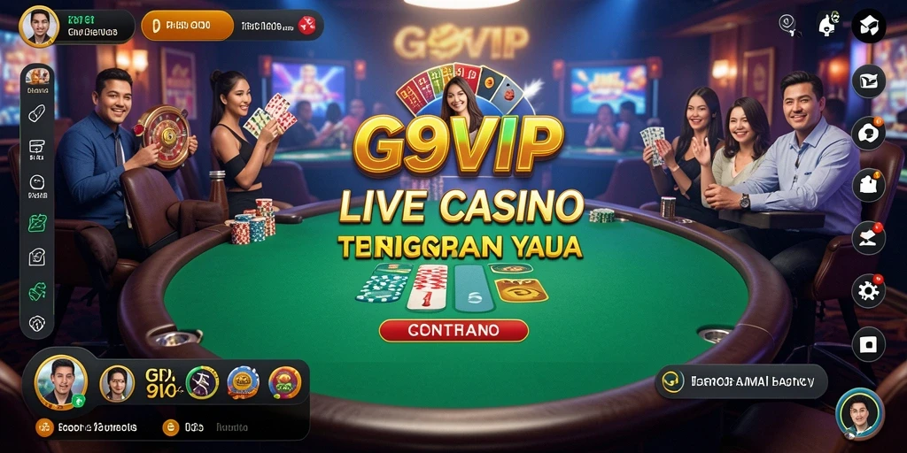 Tampilan menarik dari gameplay Live Casino G9VIP yang mendebarkan.
