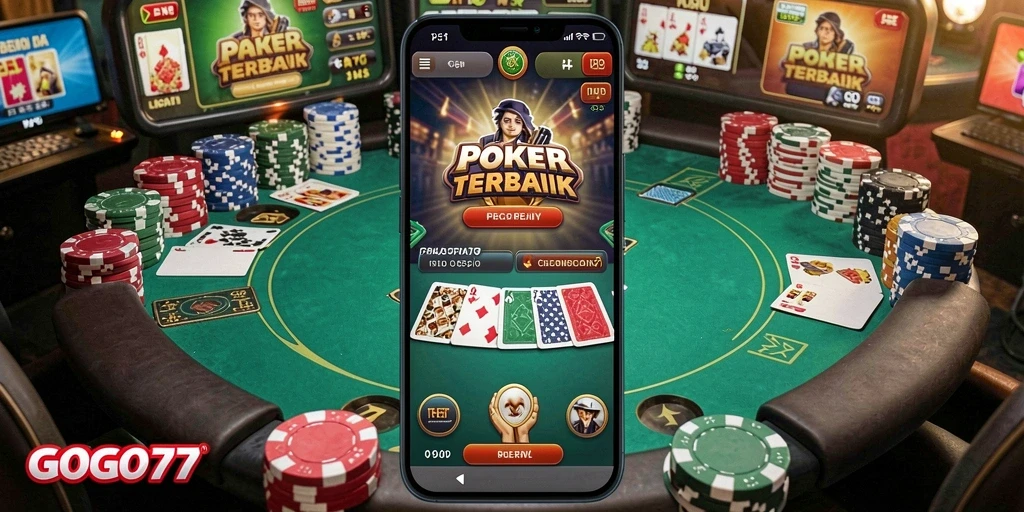 Tampilan gameplay yang mendebarkan dari GOGO77 dalam permainan Poker.
