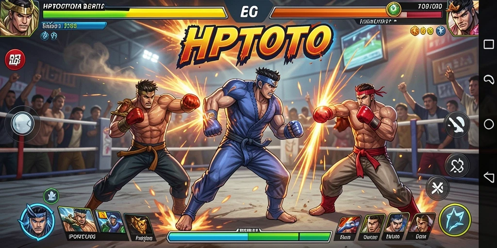 Tangkapan layar HPTOTO menampilkan aksi pertarungan yang intens.