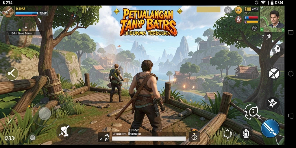 Gameplay K234 yang menampilkan dunia terbuka penuh eksplorasi.