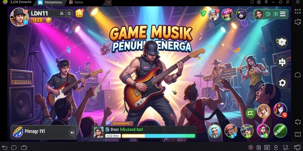Screenshot utama LDN11 menampilkan gameplay yang seru dengan berbagai lagu.