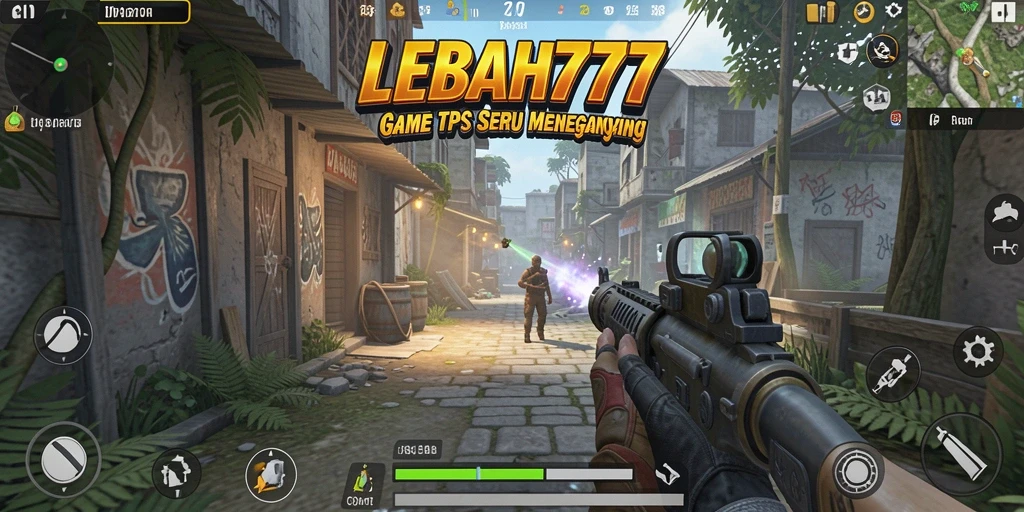Screenshot LEBAH777 menampilkan pertempuran intens dalam dunia TPS.
