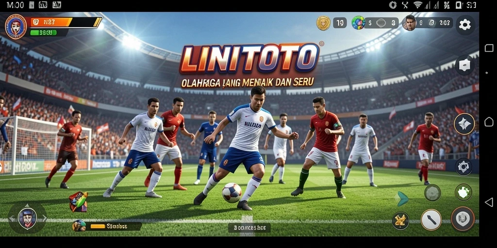 Tangkapan layar dari gameplay LINITOTO yang menunjukkan aksi olahraga yang mendebarkan.