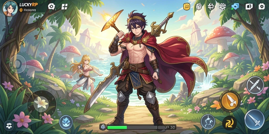 Tampilan gameplay menarik dari LUCKYRP dalam dunia Anime.