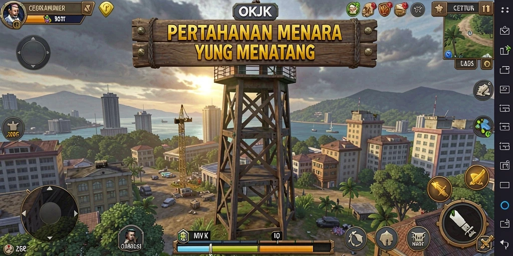 Tampilan gameplay menara pertahanan yang strategis dan menarik.