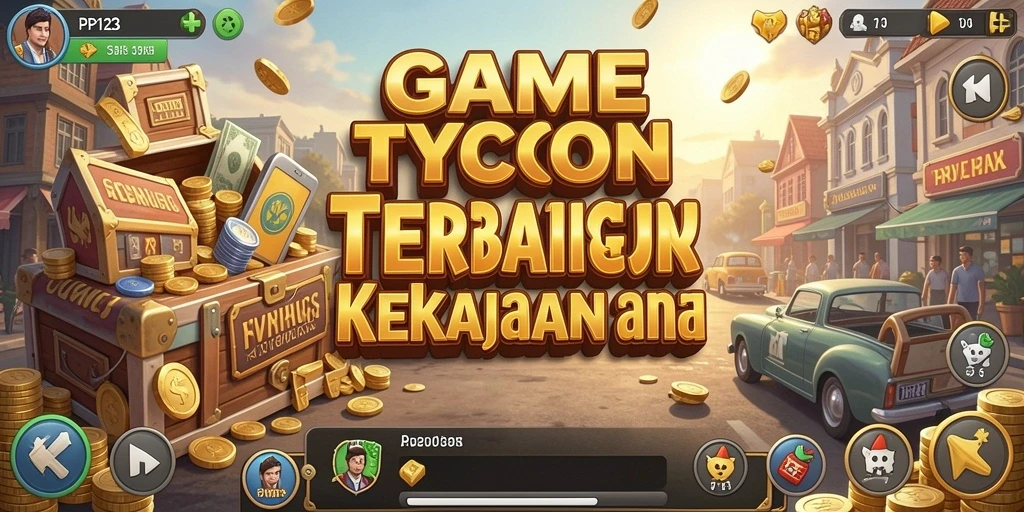 Tampilan gameplay PP123 yang seru dalam mengelola bisnis Tycoon.