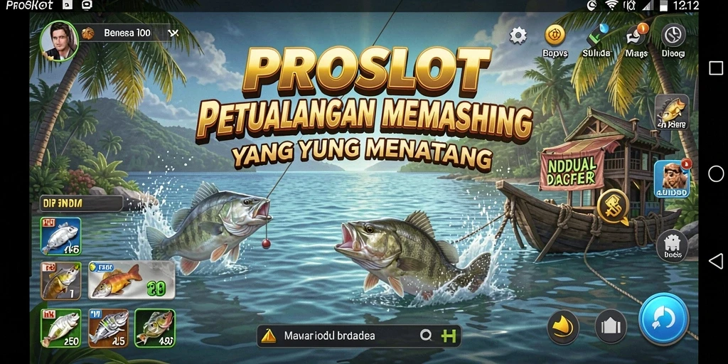 Screenshot menampilkan gameplay memancing yang seru dan menantang.