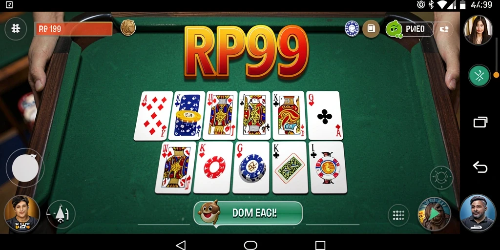Tampilan screenshot RP99 menampilkan permainan Domino yang seru.