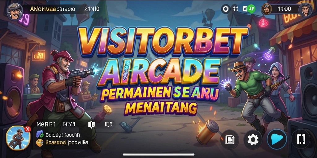 Screenshot utama dari VISITORBET menampilkan gameplay Arcade yang mendebarkan.
